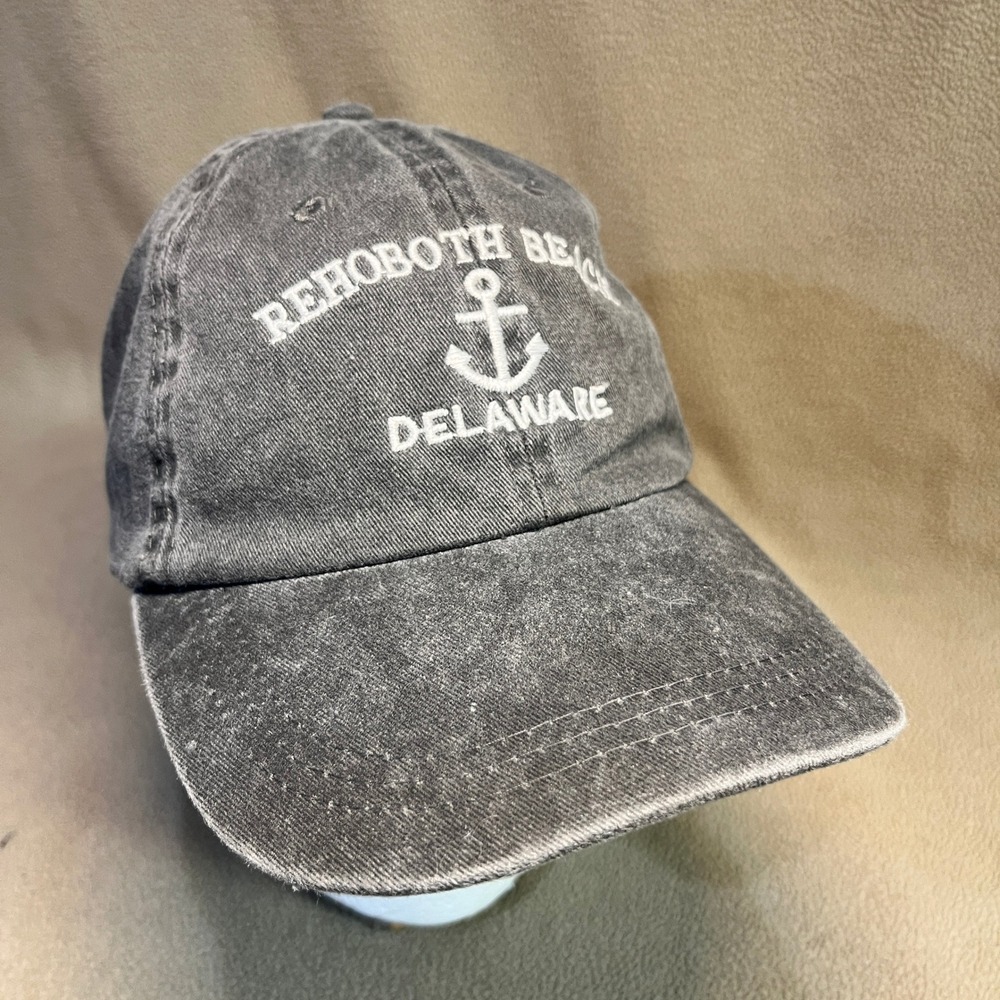 South Athletics Rehoboth Beach Delaware Anchor Hat Charcoal Gray Strapback Cap